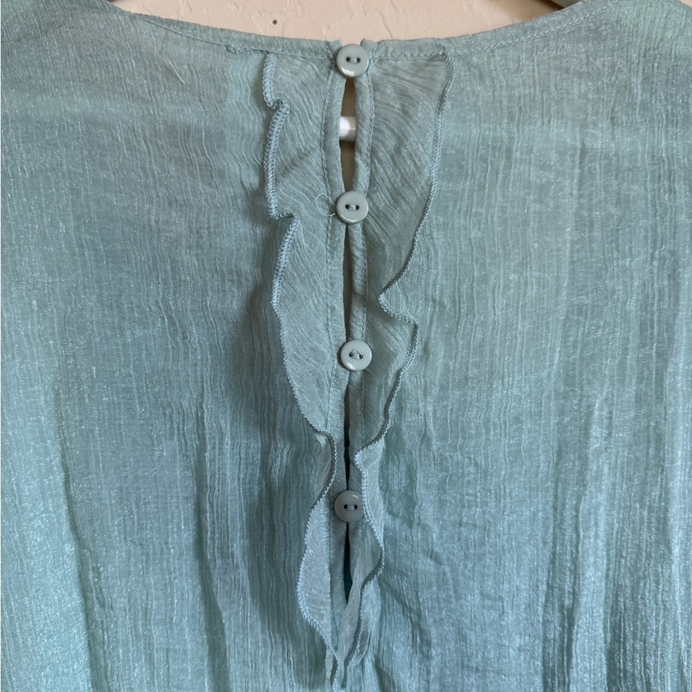 Pretty Angel Light Green Pistachio Tunic Sheer Long Sleeve Dress Lace Fairy - Picture 5 of 9